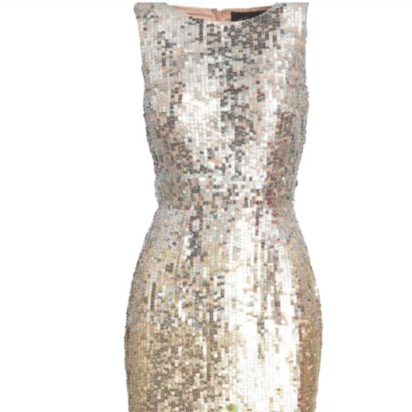 MAC DUGGAL 10691 HIGH NECK FLORAL 3D ACCENTS SILVER MULTI DRESS sz 8 - Picture 3 of 7